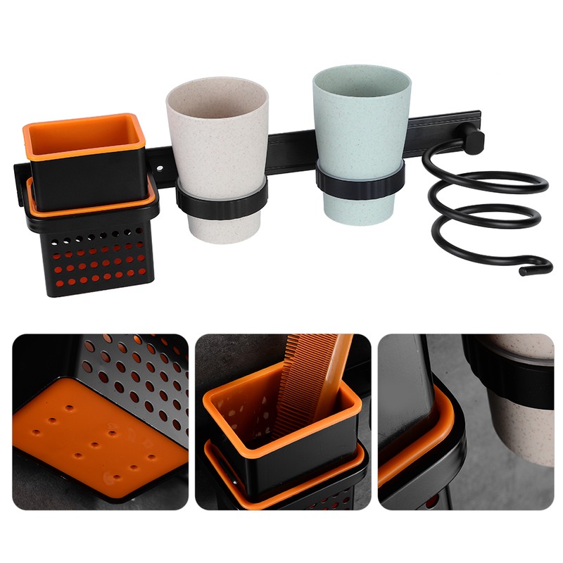 Multifunctional Space Aluminum Bathroom Storage Rack Hair Dryer Toothbrush Holder
