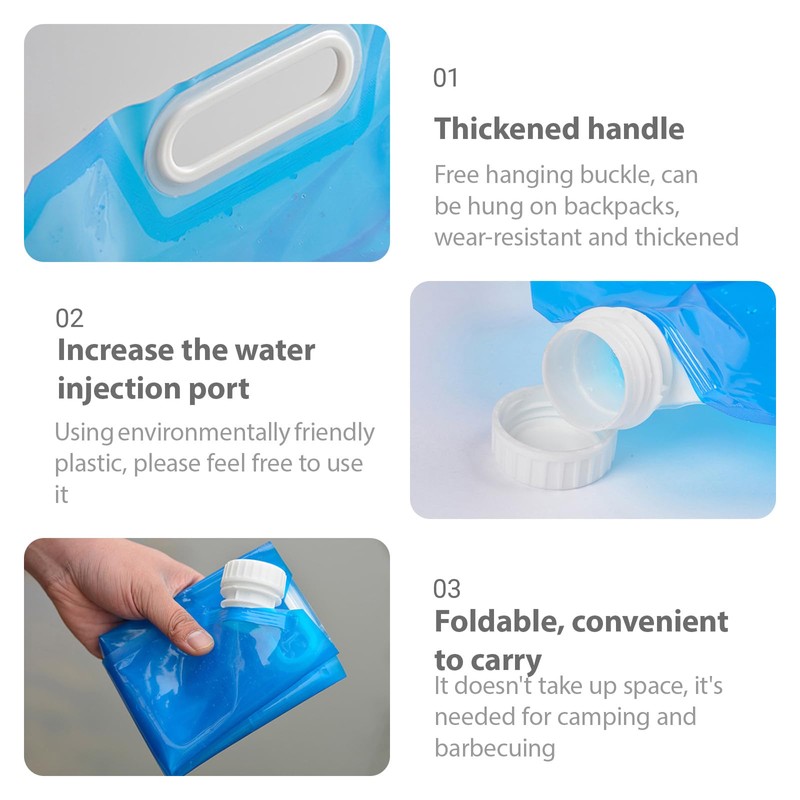AYNKH 2Pcs Folding Water Container 5L 10L Collapsible Drinking Outdoor