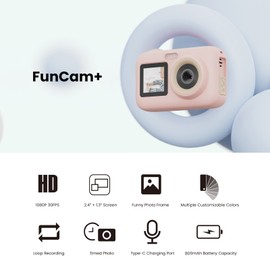 1080P Digital Camera Kids Camera 12MP HD Children Digital Video Camera Kids Selfie Camera for Boys And Girls 2.4 Inch LCD Screen Dual Lenses