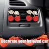 Sandfren Bling Car Cherry Vent Clips, 4PCS Crystal Rhinestone Auto