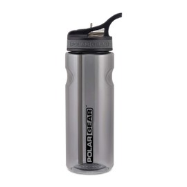 Polar Gear Aqua Grip Water Bottle – BPA-Free Reusable Water Bottles With Straw – 650ml Sports Water Bottle Perfect for Gym, Cycling & Work – Black