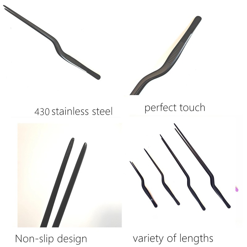 4 Pcs Professional Chef Stainless Steel Kitchen Cooking Tweezers Precision