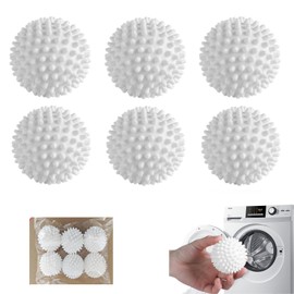 HAPPY SUGAR Laundry Balls, Laundry Balls, Tangle Free Balls, Dryer Balls, Washing Aid, Eco Friendly, Time Saving, Dusting, Washing Machine, Set of 6