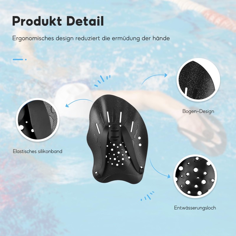 Hand Paddle for Swimming, 1 Pair of Swimming Paddles, Swimming