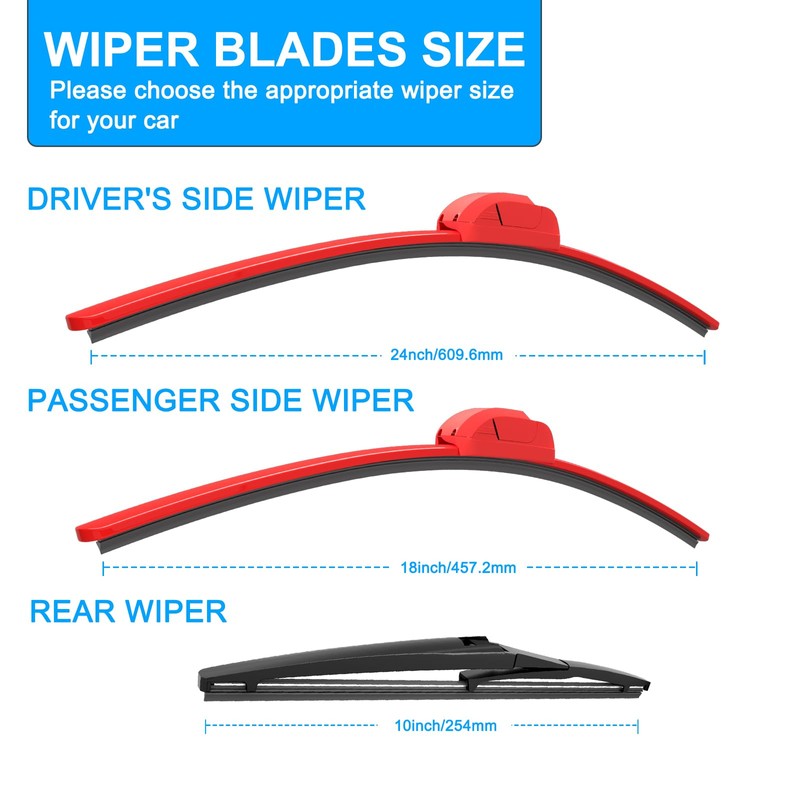 CJPPPZIW® Windshield Wipers Replacement for Jeep Compass 2018-2023,Streak-free,OEM Quality Premium