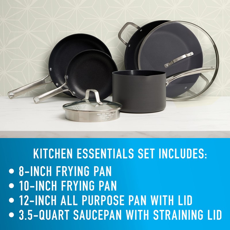 Calphalon Classic Hard-Anodized Nonstick Cookware Kitchen Essentials Set