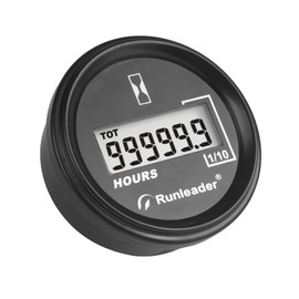Runleader Digital Hour Meter AC 6V to 85V & DC 6V to 60V TOT Hour Meter for ZTR Lawn Tractor Golf Cart Grass Trimmer Electric Car Jet Ski Dirt Bike (L:(AC6-85V/DC6-60V))