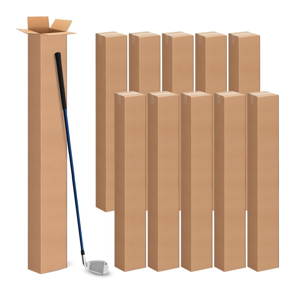 6x6x48 Inch Tall Corrugated Cardboard Boxes 10 Pack, 6"L x