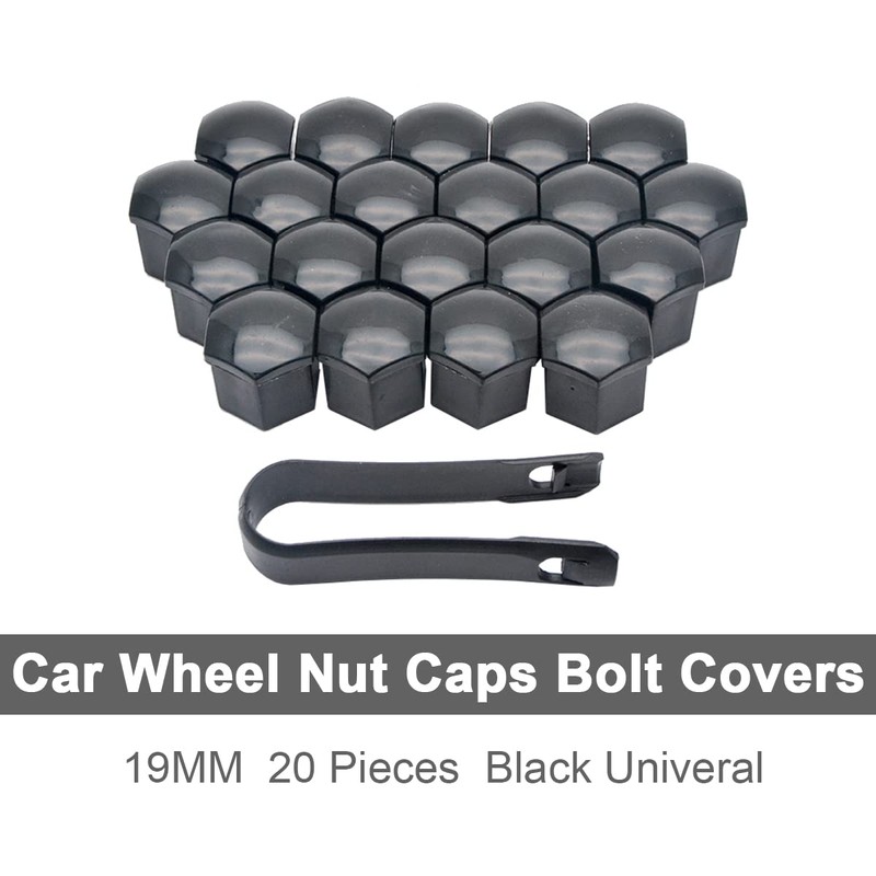 Riloer 19mm Lug Nut Covers 20PCS, ABS Chrome Plastic Nut