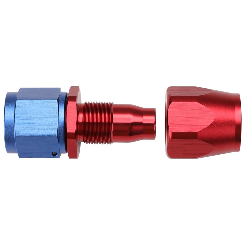 Podavelle 10AN Straight Hose End Fitting Swivel Aluminum Blue/Red
