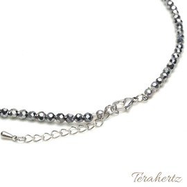 Beautéller Terahertz 0.16 inch (4 mm) Diamond-Cut Terahertz Ore, Rough, Power Stone, Natural Stone, Health Accessory (Necklace, 15.7 inches (40 cm)