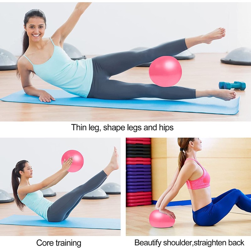 Small Exercise Ball - Anti-Burst Non-Slip,Stability,9 Inch,with Inflatable Straw,Mini Pilates