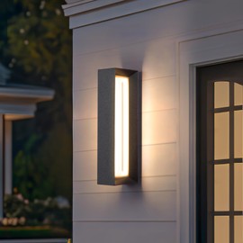 MVBT Outdoor Wall Light, 21" Modern Wall Sconce Waterproof, Garage Exterior Lighting Fixture Wall Mount Hard Wired, Black Front Porch Lamp Large 3000K LED Lantern for House Outside House Patio Doorway