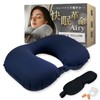 LASSE MOA Neck Pillow, Compact, Pump Type, Adjustable Fit, Lightweight,