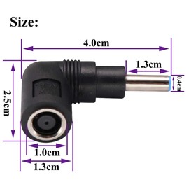 AAOTOKK Laptop-Stromadapterkabel, DC 7,4 mm x 5,0 mm Buchse auf 4,5 mm x 3,0 mm Stecker, Ladeanschluss, Stromkonverter, Kabel, DC Jack für HP Notebook Adapter, Ersatz-Netzkabel Adapter