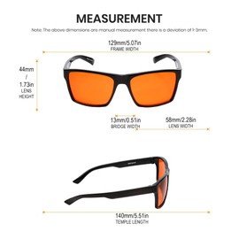 Medspex R787M Orange Red Dental Glasses Black Protection for Teeth Whitening LED Light Shield Blue Light Blocking Eyeglasses