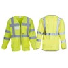 Yoko Premium Yellow Hi-Vis Zipped Long Sleeve Safety Vest with