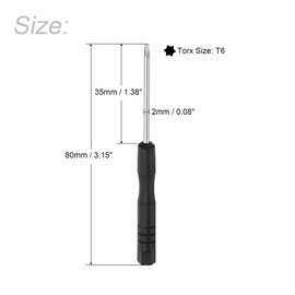 sourcing map Mini Torx Screwdriver T6 Star Head for Watches Glasses Electronics Repair Pack of 2