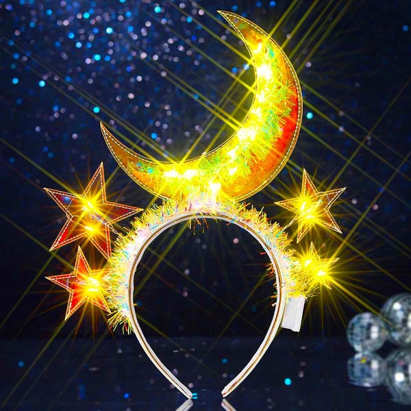 Evlry LED Moon Headband, Luminous Star Headband, Sparkling Glowing Party
