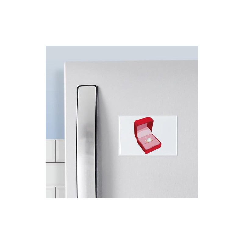 CafePress Solitaire Diamond Ring Magnets Rectangle Magnet, 3"x2" Refrigerator Magnet