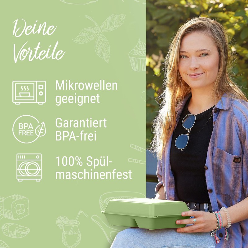elastoREuse - Reusable food box 0.8 l 2-part - sustainable