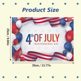 Wonmon 50 PCS 4th of July Paper Place Mats, Independence Day Disposable Placemats Decorative Table Mats for Fourth of July Party Holiday Dinner Table Decor Party Supplies, 13.8 x 9.8 inch