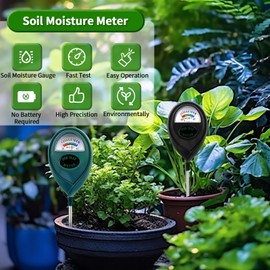2 Packs Extended Long Probe Soil Moisture Meter, Long Probe Soil Moisture Meter for Plants, Plant Water Meter Soil Meter Moisture Sensor Hygrometer for Indoor Outdoor Plant Care, No Battery Needed
