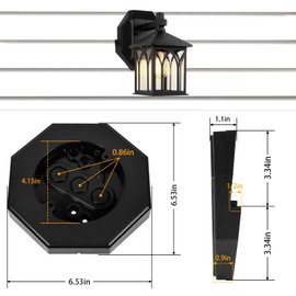 Vinyl Siding Mounting Block Kit, Outdoor Light Siding Mounting Plate Kit with Built-in Box, Siding Mounting Plate for 1/2" Lap Siding (Black, 8141)
