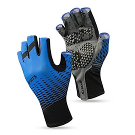 TINAYAUE Men Women Half Finger Driving Gloves Mittens Cool Fabric Breathable Lightweight Non Slip Fingerless Bike Cycling Gloves Shockproof UV Protection Gloves Mitts for Motorcycle Hiking Running