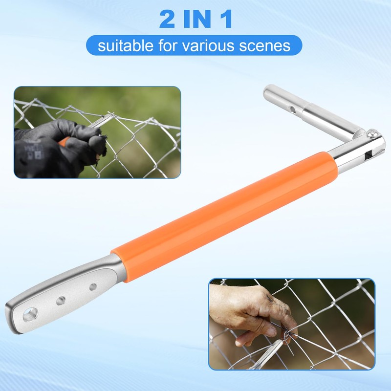 Wire Fence, T Post Clips Tool with Winder 3 Holes