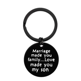 Xiahuyu Son in Law Gifts Bonus Son Keychain Marriage Made You Family Love Made You My Son Keychain Stepson Gifts Wedding Gifts Fathers Day Christmas Birthday Gifts for Son in Law
