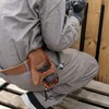 TOURBON Wax Canvas Nail Pouch Carpenters Tool Bag Tape Measures