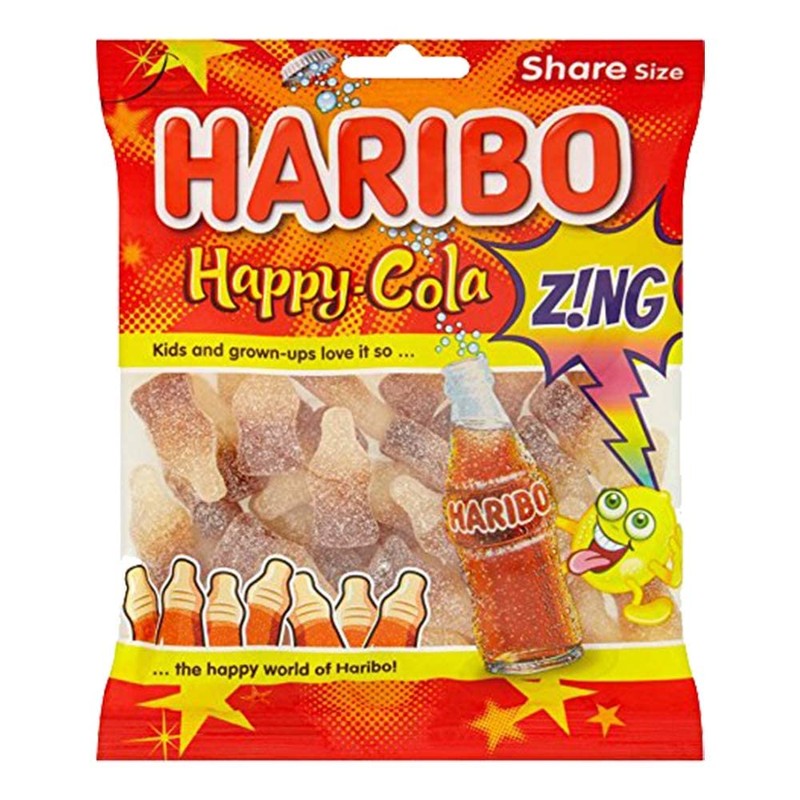 Haribo Happy Cola Zing Share Size Bag Pouch 140g