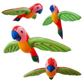 JWTRSVTY 4 Pieces Inflatable Parrot, Inflatable Parrot Prop, Parrot Pirate Costume Accessories, Pool Inflatable Parrot Toy, for Birthday, Tropical Party, Luau Decoration