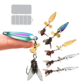 Fishing Bait, Metal Propeller Deep Sea Bait, Vibration Fly Lures for Bass Crappie Trout Walleye Catfish Salmon River Lake Stream Swamp Saltwater Freshwater