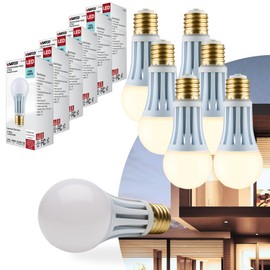 Satco #S11492; 10/22/34 Watt PS25 LED Three-Way Lamp; E39d Mogul Base; 4000K; White Finish; 120 Volt for Commercial and Residential, Stores, Homes, Hotels, Properties, Contactors (6 LED Light Bulbs)