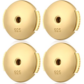 Earring Backs Gold for Stud 925 Sterling Silver Safety Locking Lifters Secure Hypoallergenic Magic Earring Backs