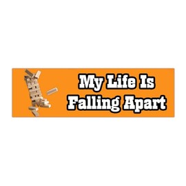 My Life Is Falling Apart Funny Gen Z Unhinged Meme Bumper Magnet Sticker Car Vehicle Vinyl Decal for New Drivers and Adults