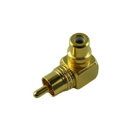 MG-M RCA Plug RCA Jack RCA Terminal Gold Plated Right Angle Conversion Adapter