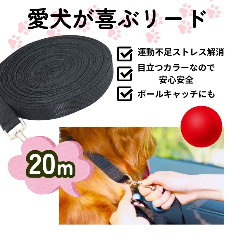 KOREWA Long Lead, 66.6 ft (20 m), Dog, Cat, Pet,
