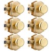 STARPY 6 Pack Pismo Doorknobs for Bath & Bedroom, Gold