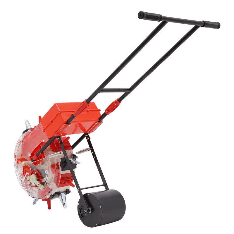 CRYBY Hand-Push Seeder, Walk-Behind Row Corn Planter Seeder Manual Roller