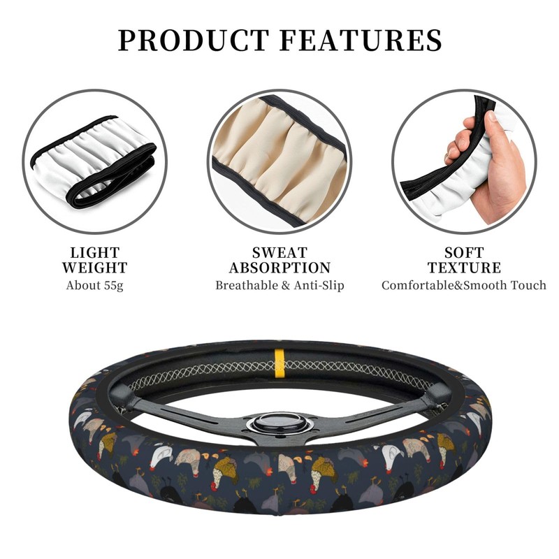 Chicken Universal 15 Inch Car Steering Wheel Cover for Men