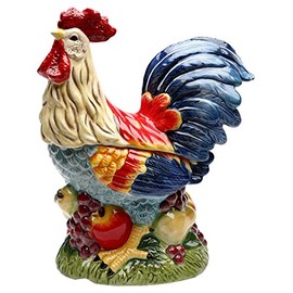 StealStreet SS-CG-31979 12" Tall Painted Standing Rooster on Fruit Kitchen Cookie Jar