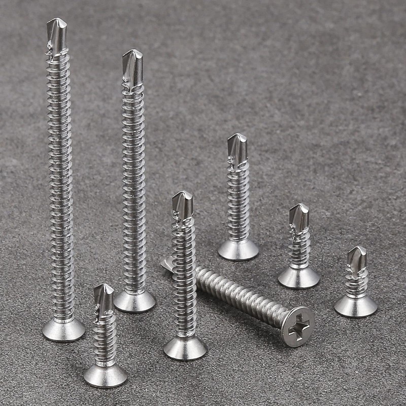 Wensilon（250pcs）#8×1-1/4”for Sheet Metal Self-Tapping Screws 410 Stainless Steel Flat Head