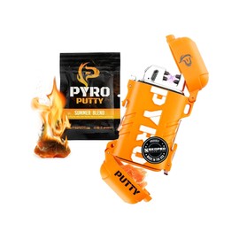 Pyro Putty Stow & Go ARC Electric Lighters Rechargeable: Fire Starter Survival Gear and Supplies, Windproof & Waterproof + 1 Single Use Summer Putty
