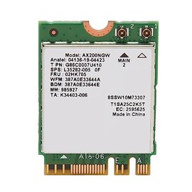 Tarjeta de Red WiFi 6, Tarjeta de Red WiFi AX200NGW M.2 2230 con BT 5.2, 2.4G 5G de Doble Banda, Adaptador Inalámbrico 802.11ax AX200 para Computadora Portátil