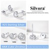 Silvora S925 Silver Cubic Zirconia Earrings, Sparkling Teardrop Shape/Rectangular/Rhombus Zirconia