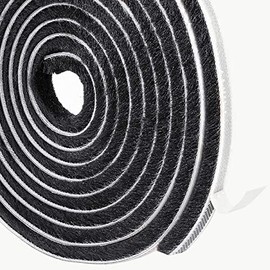 Burletes de Cepillo para Puertas y Ventanas 20M, Cinta Aislante, Tiras de Sellado Cortavientos, Aislante del Frío, Calor, Polvo, Ruidos e Insectos (9mm X 9mm, Negro)