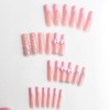 French Tip Press on Nails Long Square Pink Fake Nails